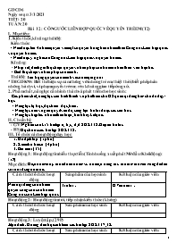 Giáo án GDCD 6 - Tiết 20, Bài 12: Công ước li