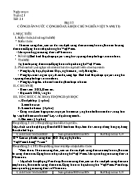 Giáo án GDCD 6 - Tiết 21, Bài 13: Công dân nư