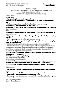 Giáo án GDCD 6 - Tuần 24, Bài 14: Thực hiện t