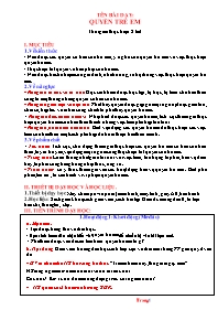 Giáo án GDCD 6 - Tuần 31-33, Bài: Quyền trẻ e