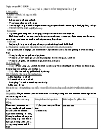 Giáo án GDCD 6 - Tuần 6, Bài 5: Tôn trọng kỉ