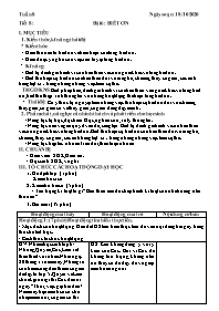 Giáo án GDCD 6 - Tuần 8, Bài 6: Biết ơn - Năm