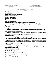 Giáo án Giáo dục thể chất 6 - Chủ đề: Chạy cự