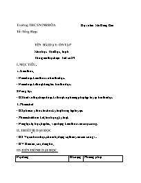 Giáo án Giáo dục thể chất 6 - Tuần 15 - Mã Đồ