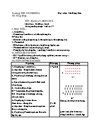 Giáo án Giáo dục thể chất 6 - Tuần 19 - Mã Đồ