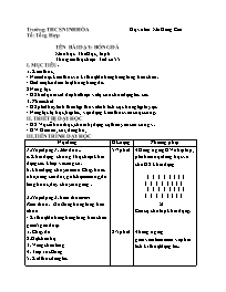 Giáo án Giáo dục thể chất 6 - Tuần 28 - Mã Đồ
