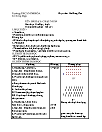 Giáo án Giáo dục thể chất 6 - Tuần 3 - Năm họ