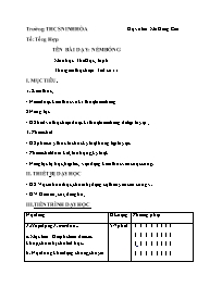 Giáo án Giáo dục thể chất 6 - Tuần 6 - Năm họ