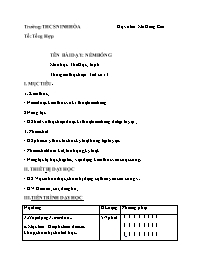 Giáo án Giáo dục thể chất 6 - Tuần 7 - Năm họ