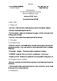 Giáo án Khoa học tự nhiên 6 (Chân trời sáng t