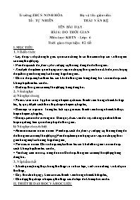 Giáo án Khoa học tự nhiên 6 (Chân trời sáng t