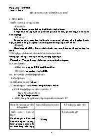 Giáo án Lịch sử 6 - Tuần 1, Bài 1: Sơ lược về