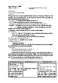 Giáo án Lịch sử 6 - Tuần 13, Chủ đề: Nước Văn