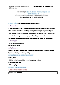 Giáo án Lịch sử 6 - Tuần 31-34 - Dương Hồ Vũ