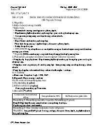 Giáo án Ngữ văn 6 - Tuần 18 - Năm học 2020-20