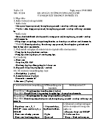 Giáo án Ngữ văn 6 - Tuần 21, Tiết 83+84: Quan