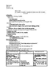 Giáo án Ngữ văn 6 - Tuần 5, Tiết 17-20 - Năm 