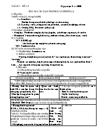 Giáo án Sinh học 6 - Tuần 11 - Năm học 2020-2