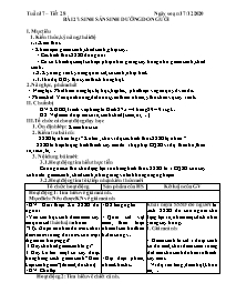 Giáo án Sinh học 6 - Tuần 17 - Năm học 2020-2