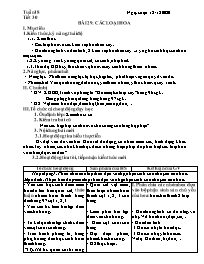Giáo án Sinh học 6 - Tuần 18 - Năm học 2020-2