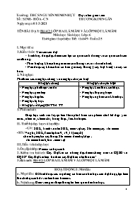 Giáo án Sinh học 6 - Tuần 25 - Năm học 2020-2