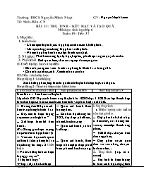 Giáo án Sinh học Lớp 6 - Tuần 19 - Năm học 20