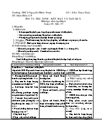Giáo án Sinh học Lớp 6 - Tuần 19 - Năm học 20