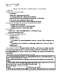 Giáo án Sinh học Lớp 6 - Tuần 4 - Năm học 202