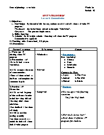 Giáo án Thí điểm Tiếng Anh 6 - Week 20 - Năm 