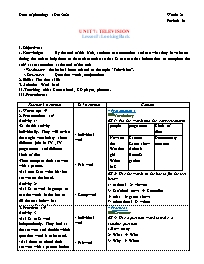 Giáo án Thí điểm Tiếng Anh 6 - Week 21 - Năm 