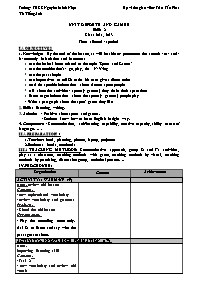 Giáo án Thí điểm Tiếng Anh 6 - Week 23 - Năm 