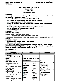 Giáo án Thí điểm Tiếng Anh 6 - Week 24 - Năm 