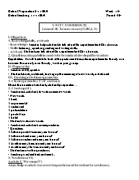 Giáo án Tiếng Anh 6 - Week 14 - Năm học 2019-