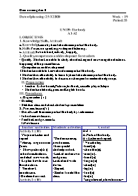 Giáo án Tiếng anh 6 - Week 19, Unit 9: The bo