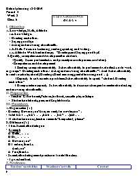 Giáo án Tiếng Anh 6 - Week 2 - Năm học 2019-2