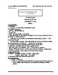 Giáo án Tiếng Anh 6 - Week 22 - Năm 2020-2021