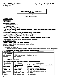Giáo án Tiếng Anh 6 - Week 25 - Năm học 2020-
