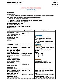 Giáo án Tiếng Anh 6 - Week 3 - Năm học 2018-2