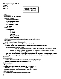 Giáo án Tiếng Anh 6 - Week 3 - Năm học 2019-2