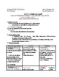 Giáo án Tiếng Anh 6 - Week 3 - Nguyễn Ngọc Tr