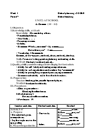 Giáo án Tiếng Anh 6 - Week 3, Unit 2: At scho
