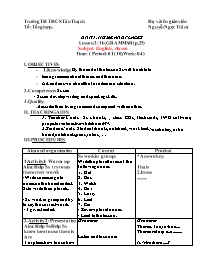 Giáo án Tiếng Anh 6 - Week 4 - Nguyễn Ngọc Tr