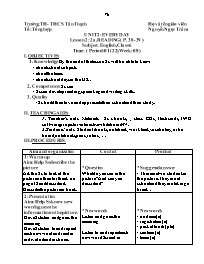 Giáo án Tiếng Anh 6 - Week 8 - Nguyễn Ngọc Tr