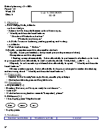 Giáo án Tiếng Anh Lớp 6 - Week 20 - Năm học 2