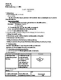 Giáo án Tiếng Anh Lớp 6 - Week 20, Unit 9+10 
