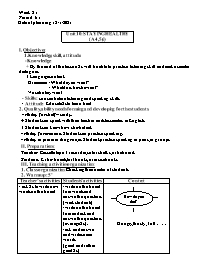 Giáo án Tiếng Anh Lớp 6 - Week 21, Unit 10: S