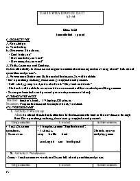 Giáo án Tiếng Anh Lớp 6 - Week 23, Unit 11: W