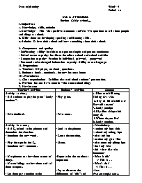 Giáo án Tiếng Anh Lớp 6 - Week 4 - Năm học 20