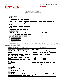 Giáo án Toán 6 - Tiết 15, Bài 1: Nửa mặt phẳn