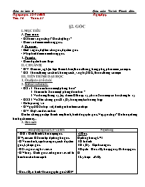 Giáo án Toán 6 - Tiết 16, Bài 2: Góc - Năm họ